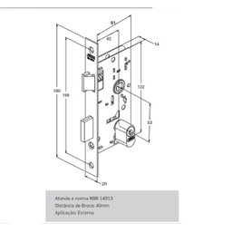 Fechadura Stam 803/33 Broca 40 Rq1 Acetinado - 4 Fechadura Stam 803/33 Broca 40 Rq1 Acetinado - 4