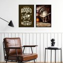 Ver imagem 2 de Kit Composição 2 Quadros Decorativos Rodeio 24x18cm - com Vidro:madeira Preta