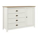 Ver imagem 2 de Cômoda Sapateira Topázio 4 Gavetas e 1 Porta Branco/freijó Madeira Pinus - Finestra