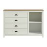 Cômoda Sapateira Topázio 4 Gavetas e 1 Porta Branco/freijó Madeira Pinus - Finestra - 4