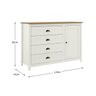 Cômoda Sapateira Topázio 4 Gavetas e 1 Porta Branco/freijó Madeira Pinus - Finestra - 3