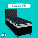 Ver imagem 4 de Cama Box Bau + Colchão Solteiro D28 Conforto Paropas + Cabeceira Estofada