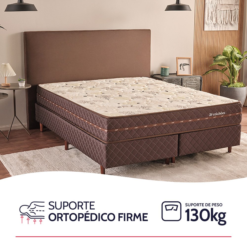 Cama Box com Colchão King Ortopédico D33 198x203cm Bf Colchões - 3