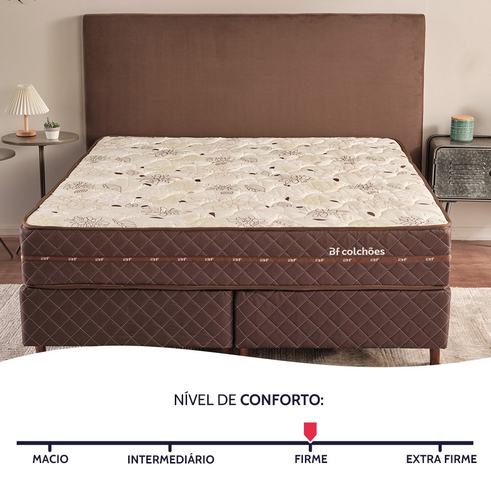 Cama Box com Colchão King Ortopédico D33 198x203cm Bf Colchões - 4