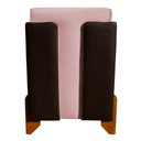 Ver imagem 4 de Kit 2 Poltronas Composê Heloisa Couro Marrom Veludo Rosa