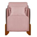 Ver imagem 2 de Kit 2 Poltronas Composê Heloisa Couro Marrom Veludo Rosa