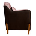 Ver imagem 3 de Kit 2 Poltronas Composê Heloisa Couro Marrom Veludo Rosa