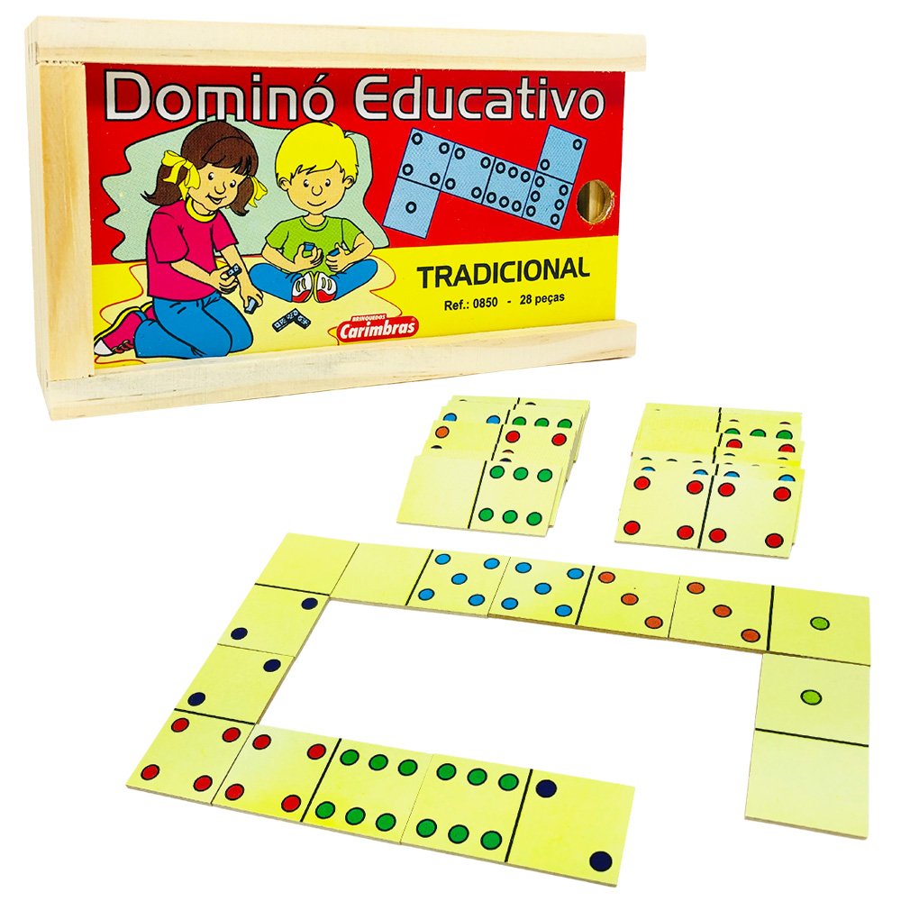 Jogo Educativo de Matemática Pedagógico Dominó Tradicional