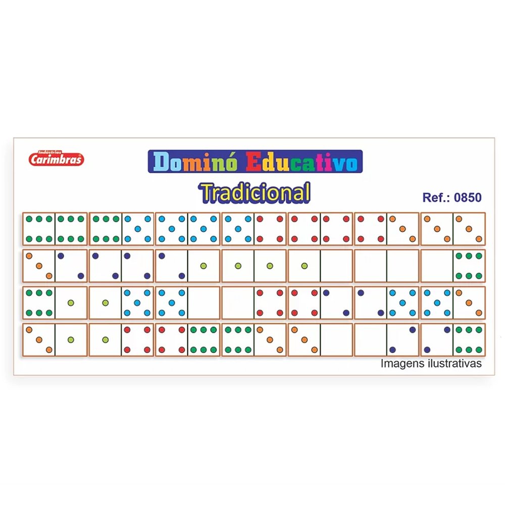 Jogo Educativo de Matemática Pedagógico Dominó Tradicional - 4