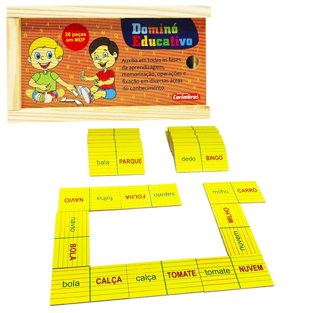 Jogo Educativo Brinquedo Pedagógico Memória Alfabeto Dominó