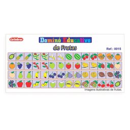 Jogo Educativo Pedagógico Infantil Dominó de Frutas 28 Peças - 5