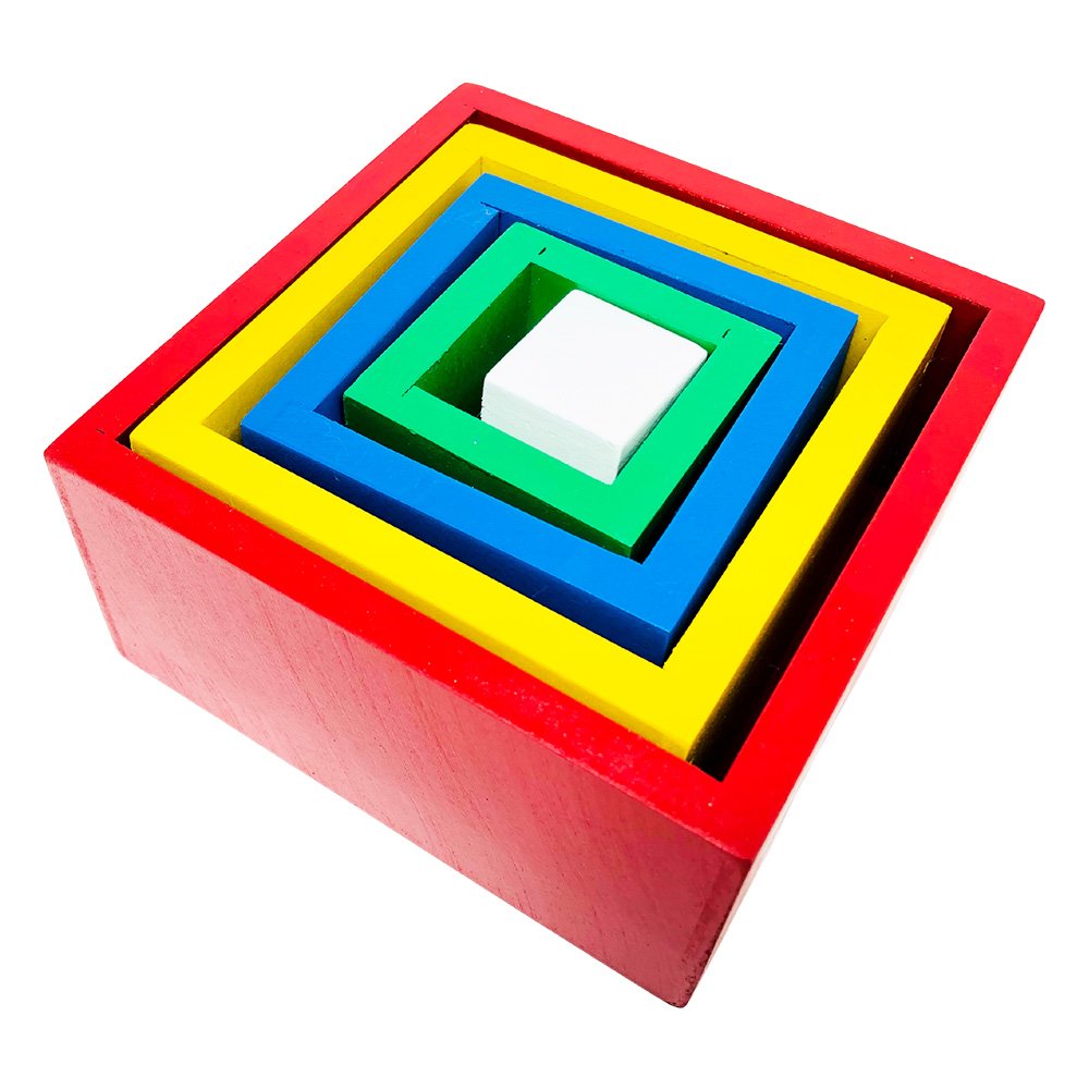Brinquedo Educativo de Montar Cubos de Encaixe de Madeira | MadeiraMadeira