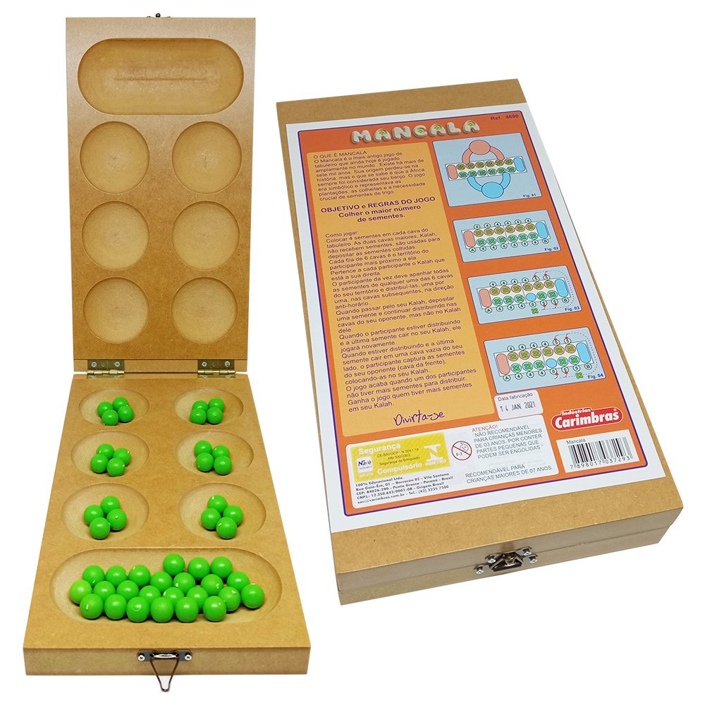 Jogo De Tabuleiro Mancala Em Madeira - Carimbras - Ifcat ToyStore