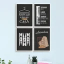 Ver imagem 2 de Kit 4 Quadros Decorativo Lavanderia Giz 24x18cm:Madeira branca