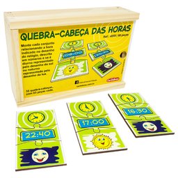 Quebra Cabeça Infantil de Madeira MDF Educativo Horas 99 Pçs - 1