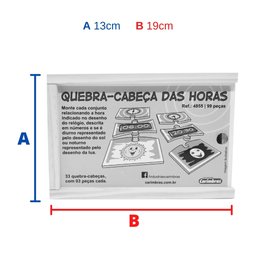 Quebra Cabeça Infantil de Madeira MDF Educativo Horas 99 Pçs - 6
