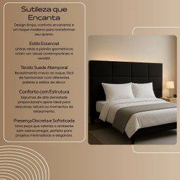 Cabeceira Cama Box Casal 140cm Elena Estofada - 4
