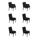 Ver imagem 1 de Kit 4 Cadeiras Germany + 2 Germany Retro Suede Preto Dominic Decor