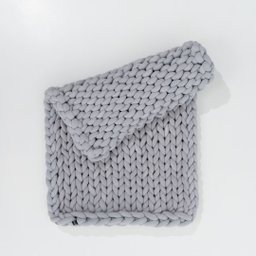 Manta Peseira de Tricot Solteiro/sofá 0,60x1,50m, Cor Cinza - Magma Cotton - 2