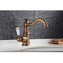 Ver imagem 1 de Torneira Vintage Mesa Latão Bronze Antigo Retrô Quente-fria