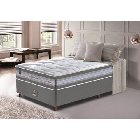 Cama Box Solteiro + Colchão de Molas Ensacadas D33 Cama Inbox Select Firme 88x188x71