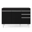 Ver imagem 7 de Armário de Cozinha Modulado de Canto Direito 4 Peças Cp37 Balcão sem Tampo Preto - Lumil Lumil Móvei