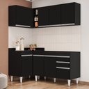 Ver imagem 2 de Armário de Cozinha Modulado de Canto Direito 4 Peças Cp37 Balcão sem Tampo Preto - Lumil Lumil Móvei