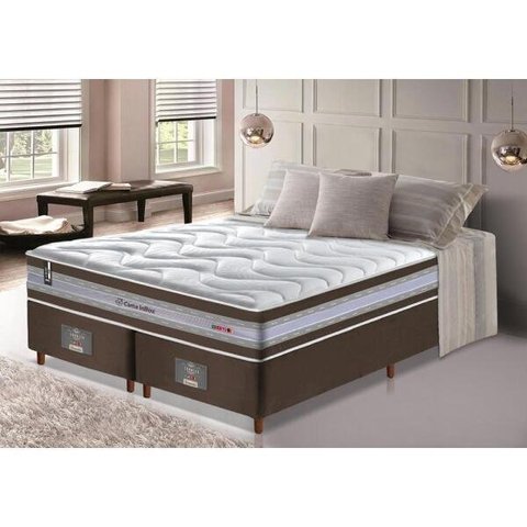 Cama Box Queen + Colchão de Molas Ensacadas D33 Cama Inbox Select Firme 158x198x70