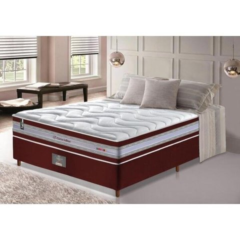Cama Box Casal + Colchão de Molas Ensacadas D33 Cama Inbox Select Firme 138x188x70