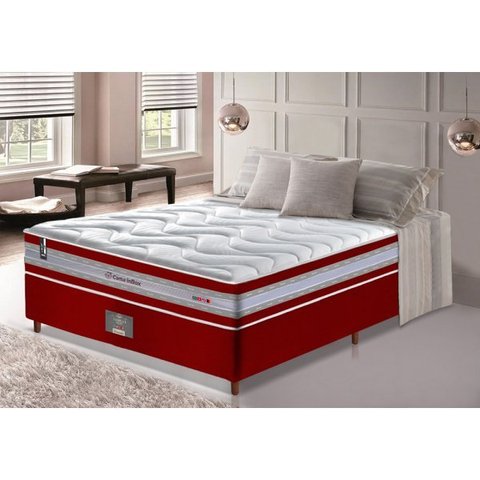 Cama Box Casal + Colchão de Molas Ensacadas D33 Cama Inbox Select Firme 138x188x71