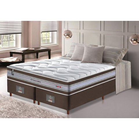 Cama Box Super King + Colchão de Molas Ensacadas D33 Cama Inbox Select Firme 193x203x71