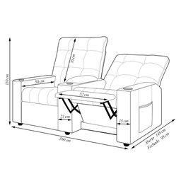 Poltrona Reclinável para Cinema Parma 2 Lugares Baú Usb Veludo Fh1 - D'rossi Cor Verde - 5 Poltrona Reclinável para Cinema Parma 2 Lugares Baú Usb Veludo Fh1 - D'rossi Cor Verde - 5