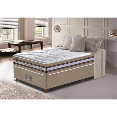 Cama Box Solteiro + Colchão de Molas Ensacadas D33 Cama Inbox Select Firme 88x188x70