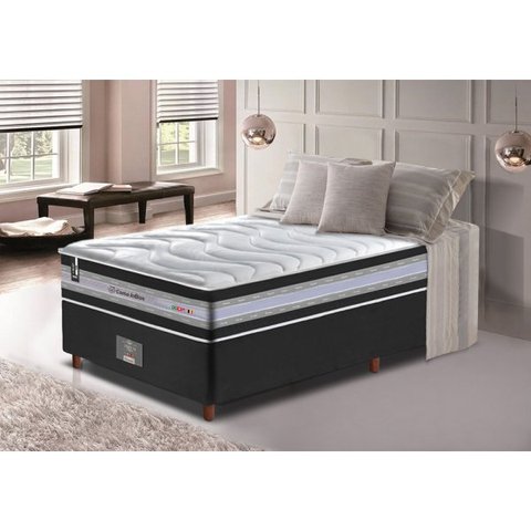 Cama Box Solteiro + Colchão de Molas Ensacadas D33 Cama Inbox Select Firme 88x188x71