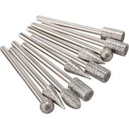Kit 20 Pontas Diamantadas 3mm para Micro Retíficas Dremax - 10
