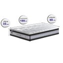 Ver imagem 2 de Colchão Solteiro de Molas Ensacadas D33 Cama Inbox Select Firme 88x188x32 Preto