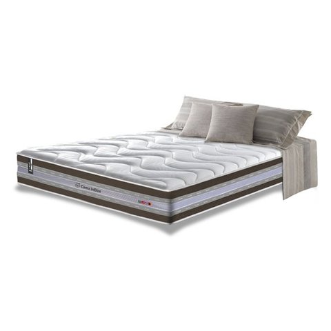 Colchão Queen de Molas Ensacadas D33 Cama Inbox Select Firme 158x198x32 Café