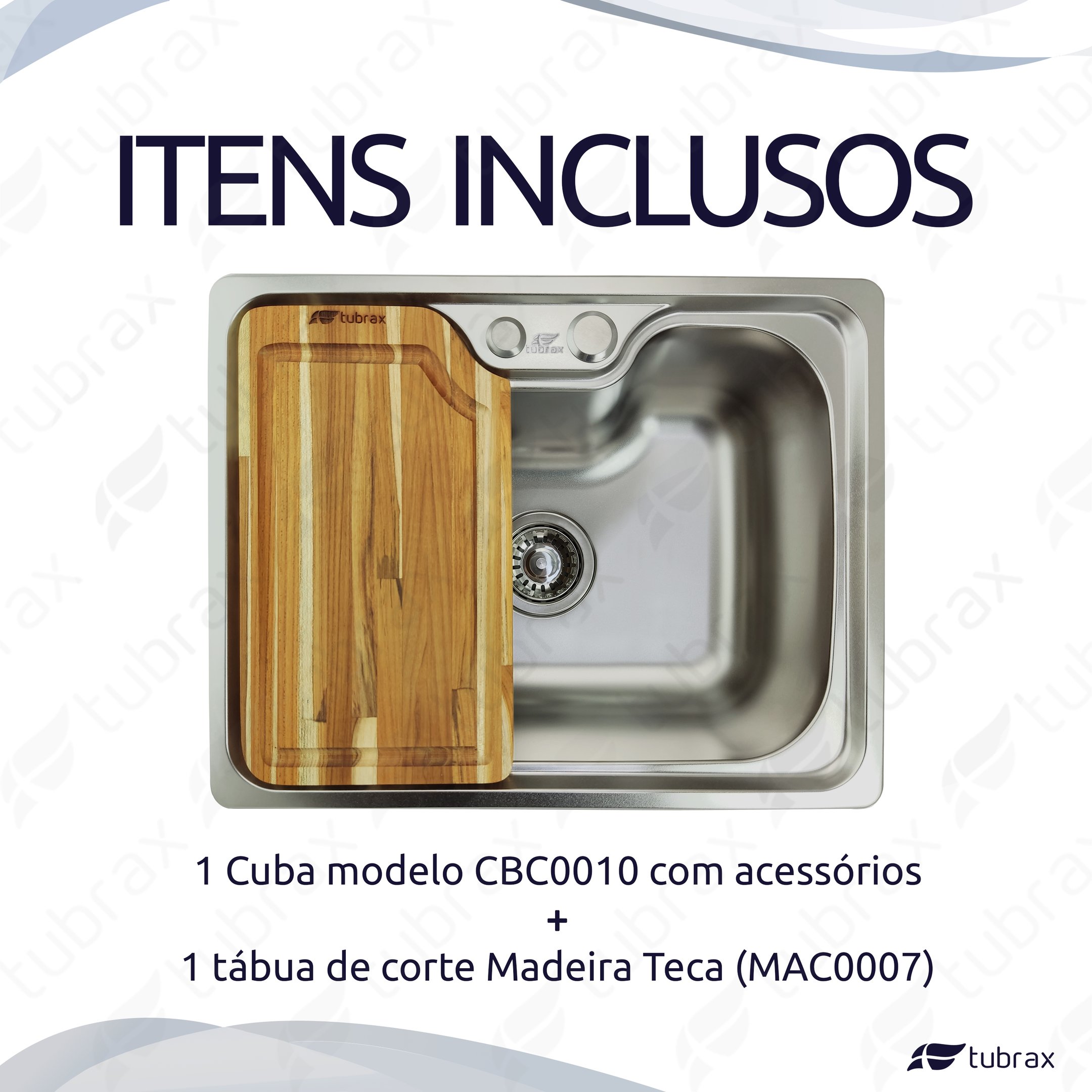 Cuba Cozinha Luxo Gourmet Inox Com Acessórios CBC0010 + Tábua De Corte MAC0007 Tubrax - 2
