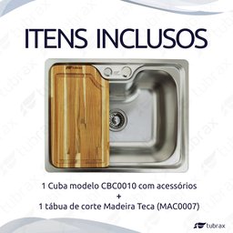 Cuba Cozinha Luxo Gourmet Inox Com Acessórios e Tábua De Corte - 2