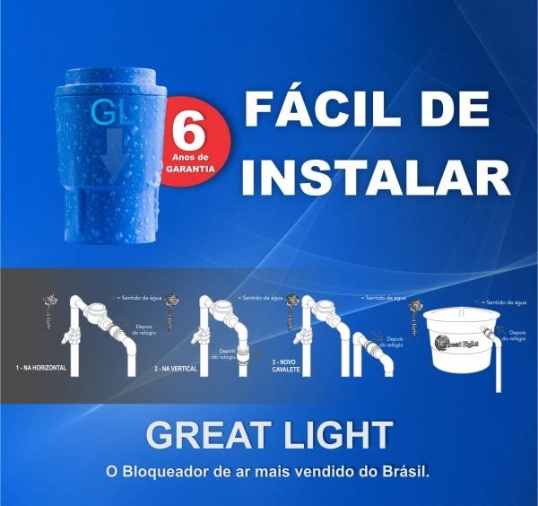 Kit 5 Bloqueador De Ar Hidrômetro, Redutor De Conta D'água Great Light - 3