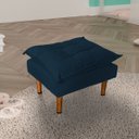 Ver imagem 4 de Poltrona De Amamentação Loana Com Puff Suede Azul Marinho