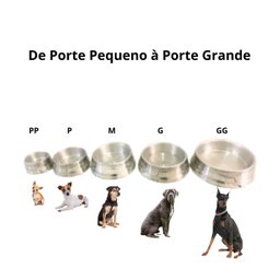 Kit 2 Comedouro Bebedouro Médio Alumínio Pesado 1200ml Jjb - 5