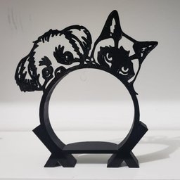 Suporte de Alexa para Echo Dot 4 e Dot 5 "shih Tzu e Gato" - 4
