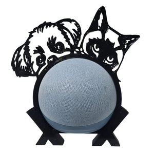 Suporte de Alexa para Echo Dot 4 e Dot 5 "shih Tzu e Gato"