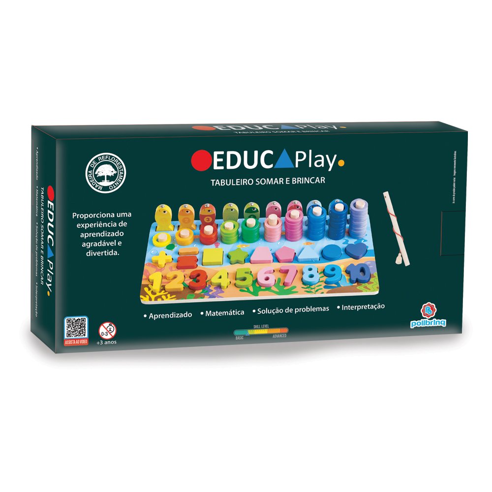 Brinquedo Educativo de Madeira: Tabuleiro Somar e Brincar - 4