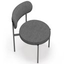 Ver mais imagens de Kit 02 Cadeiras Estofadas para Sala de Jantar Louvre L02 Linho Cinza Escuro - Lyam Decor