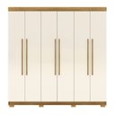 Ver imagem 1 de Guarda-roupa Alto 6 Portas 2 Gavetas Norway Nature/champagne