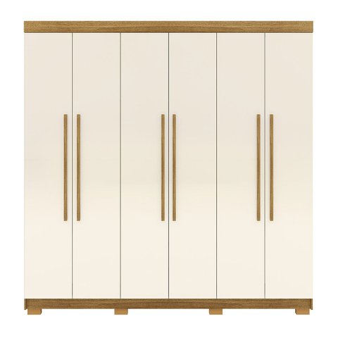 Guarda-roupa Alto 6 Portas 2 Gavetas Norway Nature/champagne