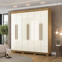 Ver mais imagens de Guarda-roupa Alto 6 Portas 2 Gavetas Norway Nature/champagne
