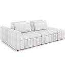Ver imagem 1 de Sofá Ilha com Puff para Sala Living 265cm Amber M03 Bouclê Branco - Lyam Decor
